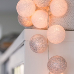  Cotton Ball Lights 20  White silver 4