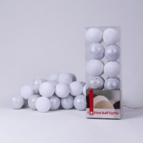  Cotton Ball Lights 20  White silver 5