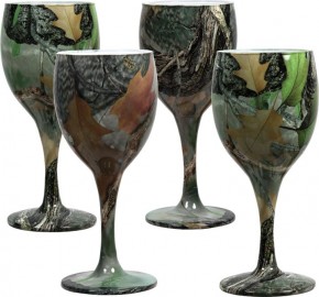   Riversedge Camo Wine Glasses 235  (090)