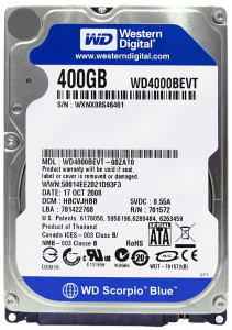   Western Digital 400GB Scorpio Blue (WD4000BEVT)