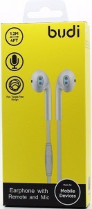  Budi Handsfree Earphone Remote Mic White 5