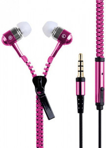  Zipper Earphones Pink