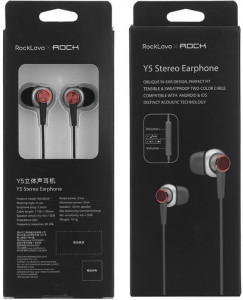  Rock Y5 stereo earphone Red 3