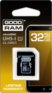   Goodram microSDHC 32GB Class 10 UHS I (+  Retail 10) (SDU32GHCUHS1AGRR10)