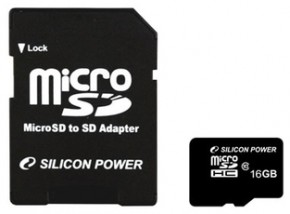   Silicon Power 16GB microSDHC Class 10 (adapter SD) (SP016GBSTH010V10-SP)