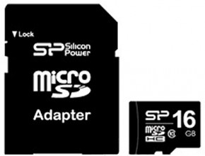   Silicon Power 16GB microSDHC Class 4 (adapter SD) (SP016GBSTH004V10-SP)