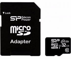  ' Silicon Power 32GB microSD Class 10 UHS-ISDR (SP032GBSTHBU1V10SP)