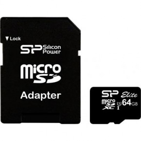  ' Silicon Power 64GB microSDXC Class 10 UHS-ISDR (SP064GBSTXBU1V10SP)