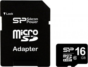   Silicon Power microSDHC class 10 SD adapter 16Gb