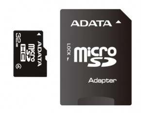   A-Data 32GB microSDHC Class 4 (adapter) (AUSDH32GCL4-RA1)