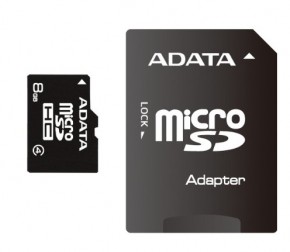   A-Data 8GB microSDHC Class 4 (adapter) (AUSDH8GCL4-RA1)