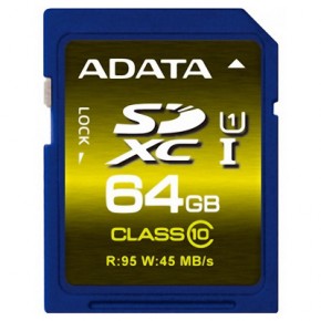   A-Data SDXC 64GB UHS-1 Class 10 (ASDX64GUICL10-R)