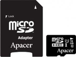  ' Apacer microSDHC 16GB Class 10 (adapter SD) (AP16GMCSH10U1-R)