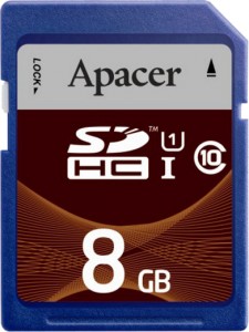   Apacer SDHC 8GB Class 10 UHS-1 (AP8GSDHC10U1-R)