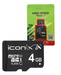   Iconix microSDHC 4Gb Class 4 Adapter SD   