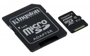   Kingston MicroSDHC/MicroSDXC 256GB Class 10 UHS-I + SD  (SDC10G2/256GB) 3