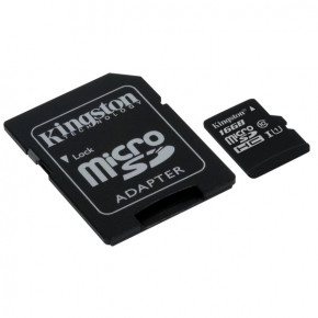   Kingston microSDHC UHS-I 80R 16GB class 10+SD 3