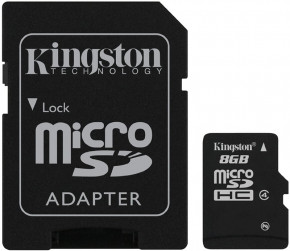   Kingston microSDHC class 4 SD adapter 8Gb