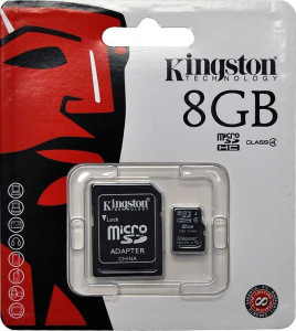   Kingston microSDHC class 4 SD adapter 8Gb 3