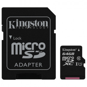   Kingston microSDXC UHS-I 80R 64GB class 10+SD