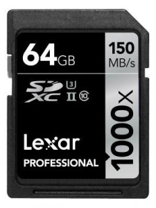   Lexar Pro 64GB SDXC C10 UHS-II U3 R150/W75MB/s 4K (LSD64GCRBEU1000)