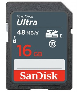    Sandisk Ultra SDHC 16GB Class 10 UHS-I 48MB/s (SDSDUNB-016G-GN3IN)