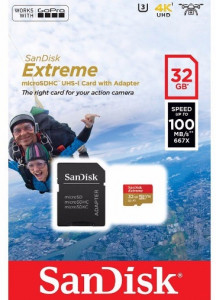   SanDisk 32GB microSDHC V30 A1 UHS-I U3 R100/W60MB/s 4K Extreme Action + SD (SDSQXAF-032G-GN6AA) 3