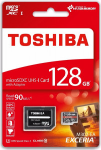   Toshiba microSDXC UHS-I U3 128GB class 10+SD  (THN-M302R1280EA) 3