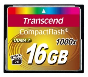   Transcend Compact Flash 16GB (1000X) (TS16GCF1000)