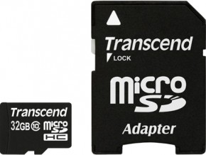  ' Transcend microSDHC 32GB Class 10 (SD adapter) (TS32GUSDHC10)