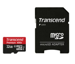   Transcend microSDHC 32GB Class 10 UHS-I (adapter SD) (TS32GUSDU1)