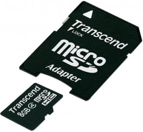   Transcend microSDHC class 4 SD adapter 8Gb 3