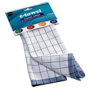   E-Cloth Classic Check Tea Towel 201675 Blue