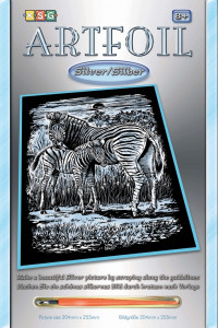    Sequin Art ARTFOIL SILVER Zebra and Foal SA1018