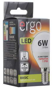 LED  Ergo Basic G45 E14 6W   3000K 4