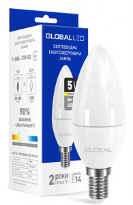 LED  Global C37 CL-F 5W   220V E14 AP (1-GBL-133-02) 3