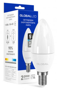 LED  Global C37 CL-F 5W   220V E14 AP (1-GBL-134-02) 3