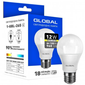 LED  Global A60 12W 3000K 220V E27 (1-GBL-265)