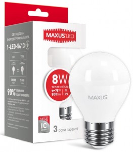 LED  Maxus G45 F 8W 3000K 220V E27 (1-LED-5413) 3