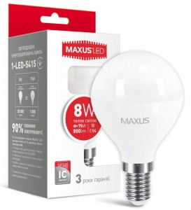 LED  Maxus G45 F 8W 3000K 220V E14 (1-LED-5415) 3