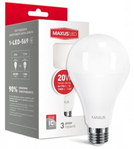 LED  Maxus A80 20W 4100K 220V E27 (1-LED-5610) 3