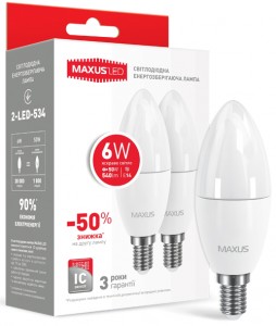  LED  Maxus C37 6W   220V E14 (2-LED-534) 3