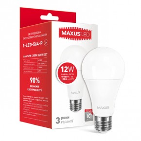 LED  Maxus A65 12W 220V E27 1-LED-564-P)