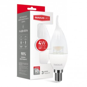 LED  Maxus C37 CL-T 4W 220V E14 (1-LED-5316)