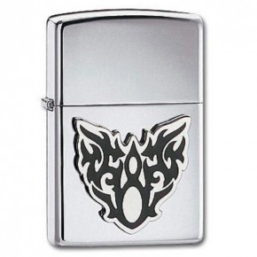  Zippo 20872 High Polish Chrome Moth Tattoo