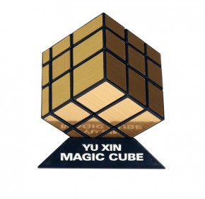 - YuXin Mirror Cube With Golden Wire-Drawing Stickers Black (YXJM04)