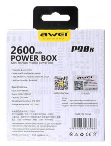 Power Bank Awei P90k 2600 black 4