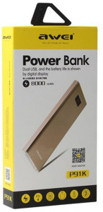   AWEI P91K 8000mAh Luxury Gold 3