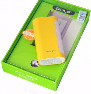 Power Bank Golf GF-D12 yellow 5000mah 3