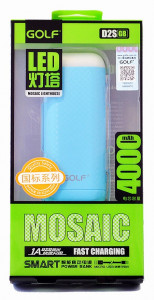 Power Bank Golf GF-D2S LED blue 4000mah 3